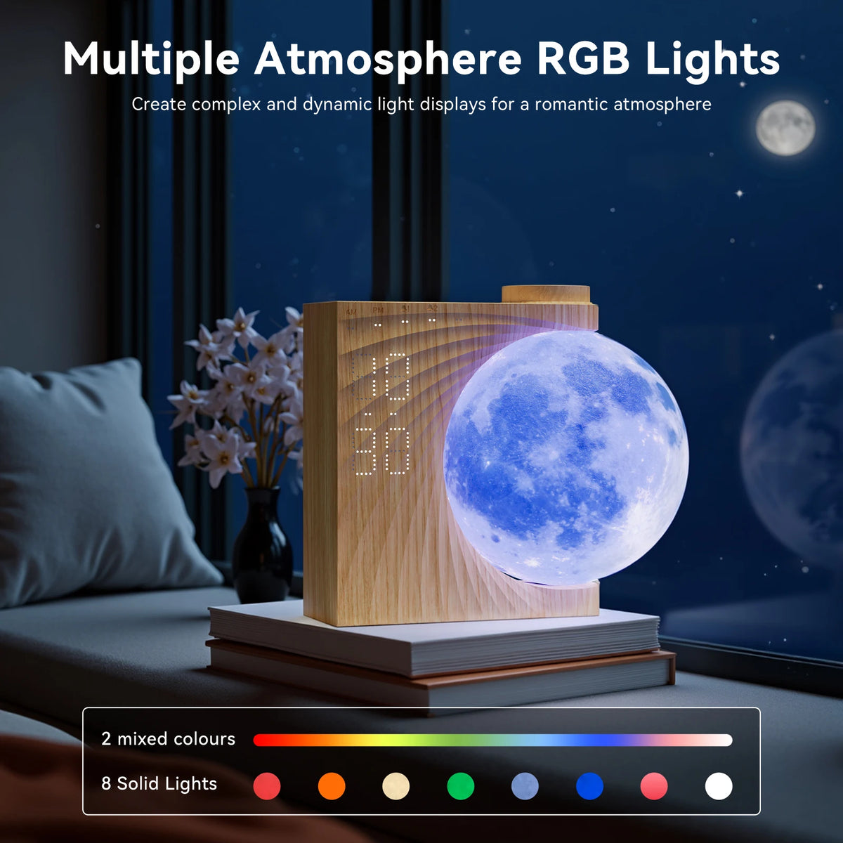 RETEYUNG Sunrise Alarm Clock With Moon Lamp And White Noise