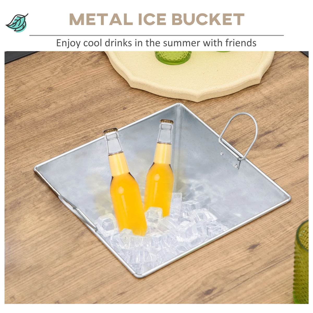 Outsunny Outdoor Patio Dining Set With Ice Bucket And Chairs