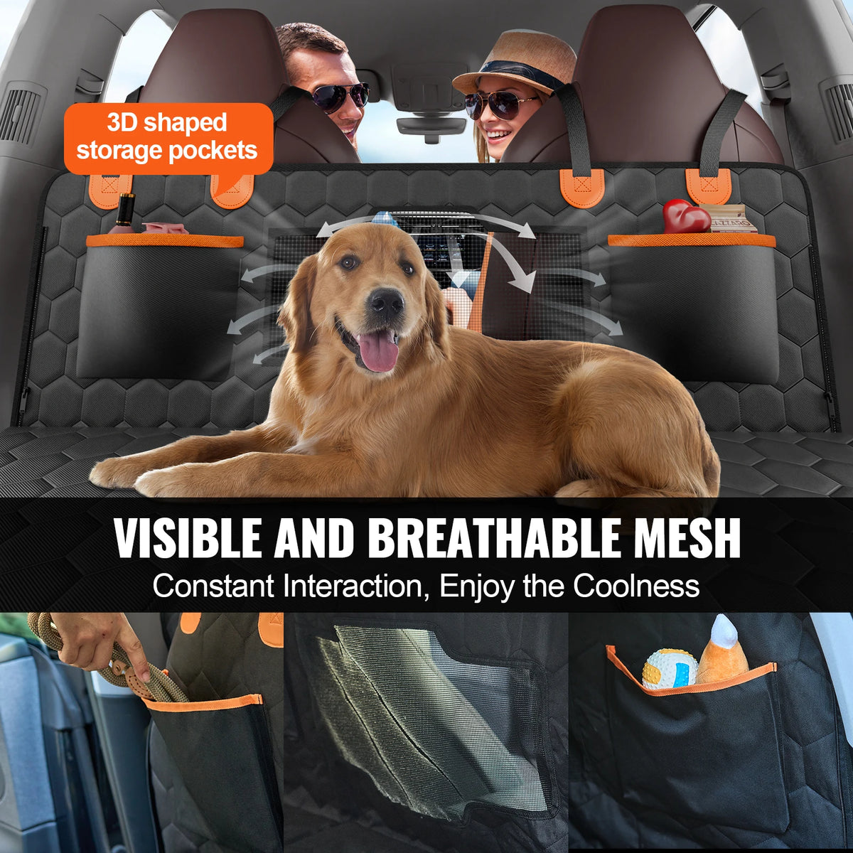 SucceBuy Back Seat Extender With Mesh Window And Storage Pocket
