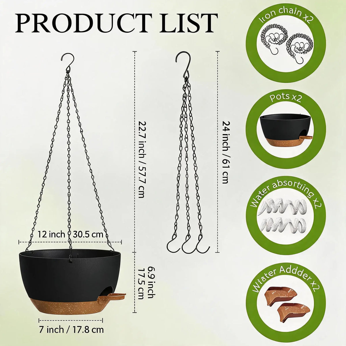 HiMiss Self Watering Hanging Planters For Indoor And Outdoor Plants