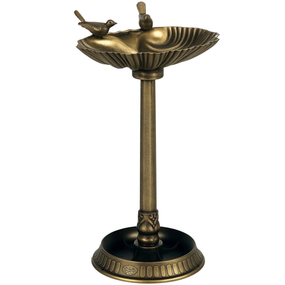 Outsunny Antique Dual Basin Bird Bath With Planter Pedestal