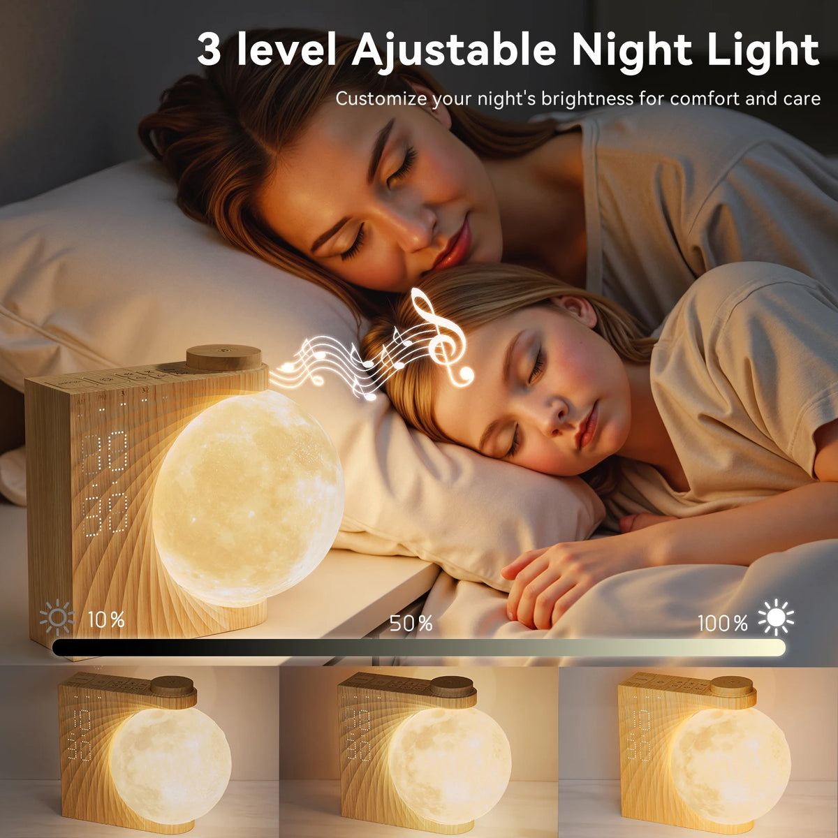 RETEYUNG Sunrise Alarm Clock With Moon Lamp And White Noise