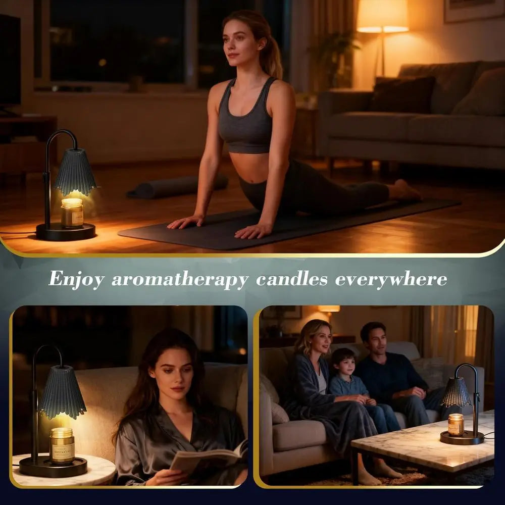 Adjustable Height Candle Warmer Lamp With Dimmable Brightness Control