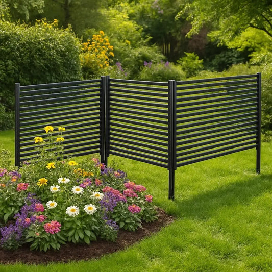 Expandable Metal Garden Fence Waterproof Uv Resistant Privacy Shield