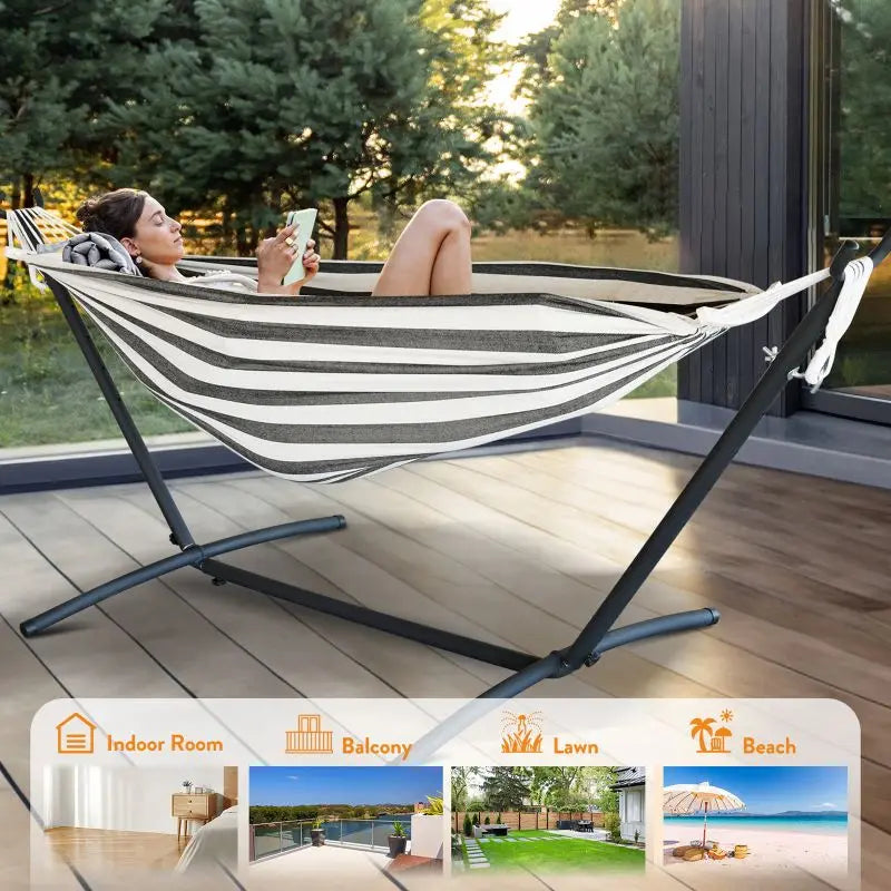 Gyroor Heavy Duty Hammock With Stand And Storage Bag