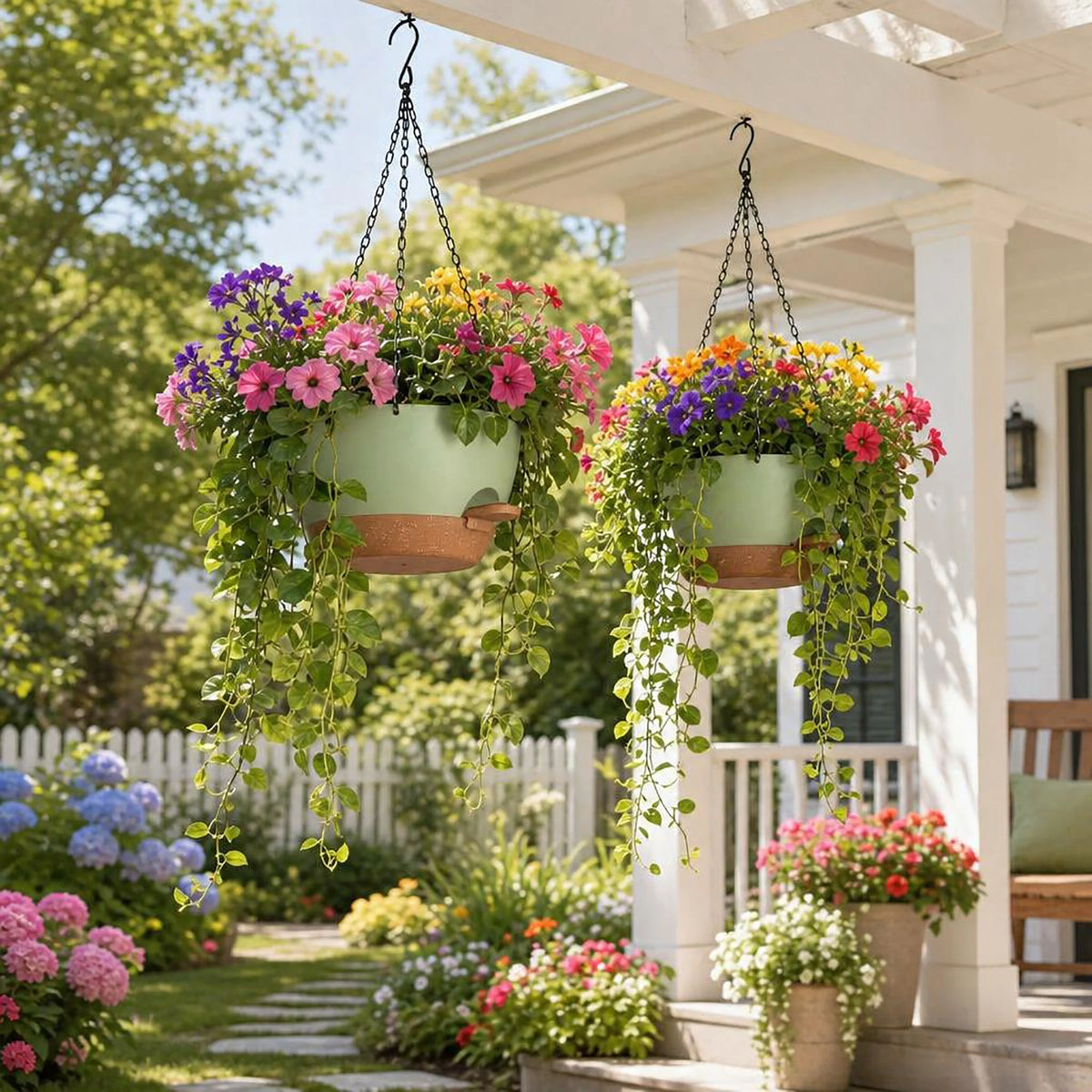 HiMiss Self Watering Hanging Planters For Indoor And Outdoor Plants