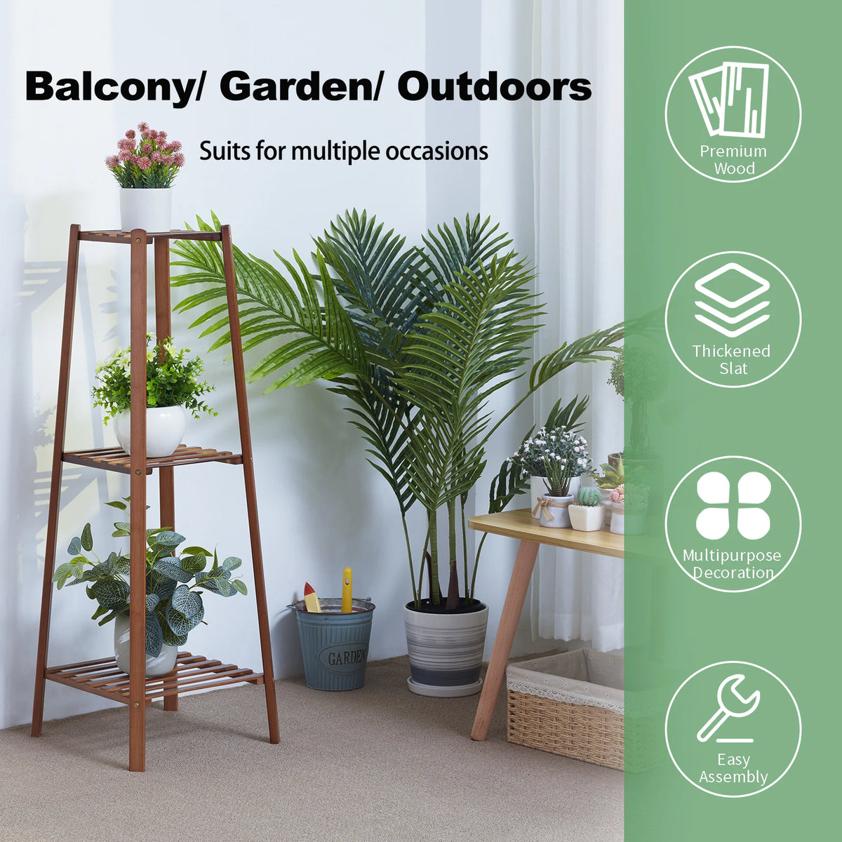 Wisfor Tiered Bamboo Plant Stand Indoor Pot Holder Display Shelf
