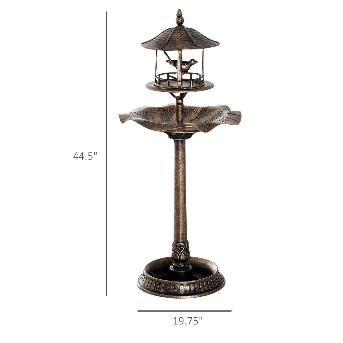 Outsunny 3in1 Resin Outdoor Bird Bath Garden Planter Feeder