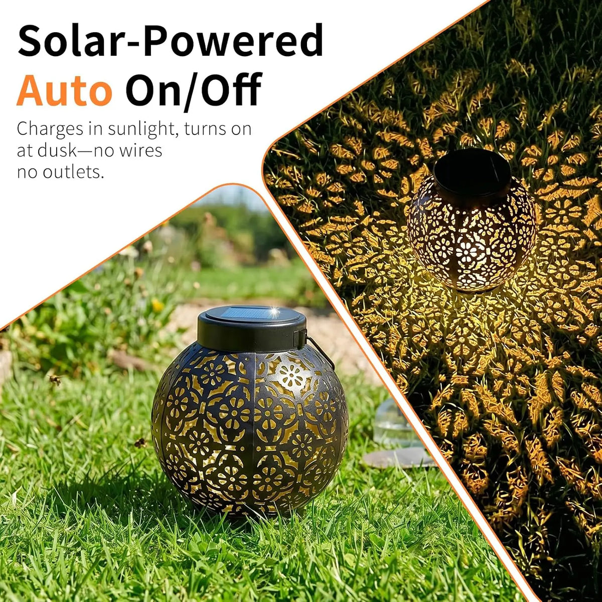 Solar Hanging Lanterns For Outdoor Patio And Garden Lighting