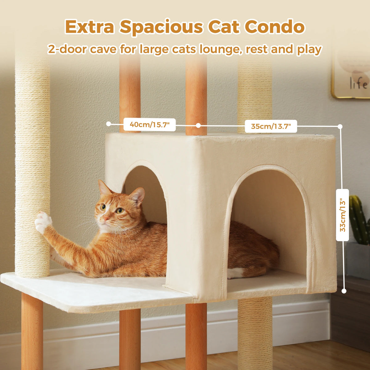Pawz Road Modern Indoor Cat Tree With Sisal Scratching Posts