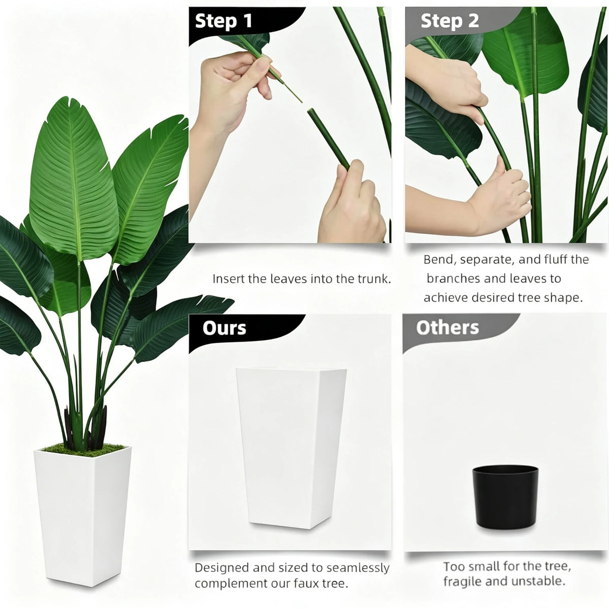 Olitree Artificial Bird Of Paradise Indoor Plant With Pot