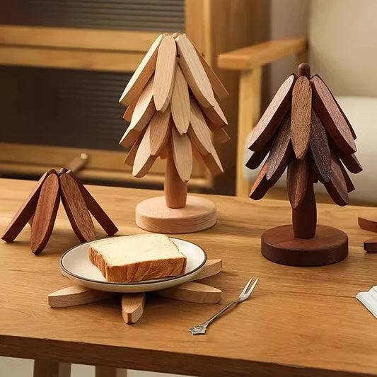 Tree Design Bamboo Trivets Set Heat Resistant Kitchen Table Mats