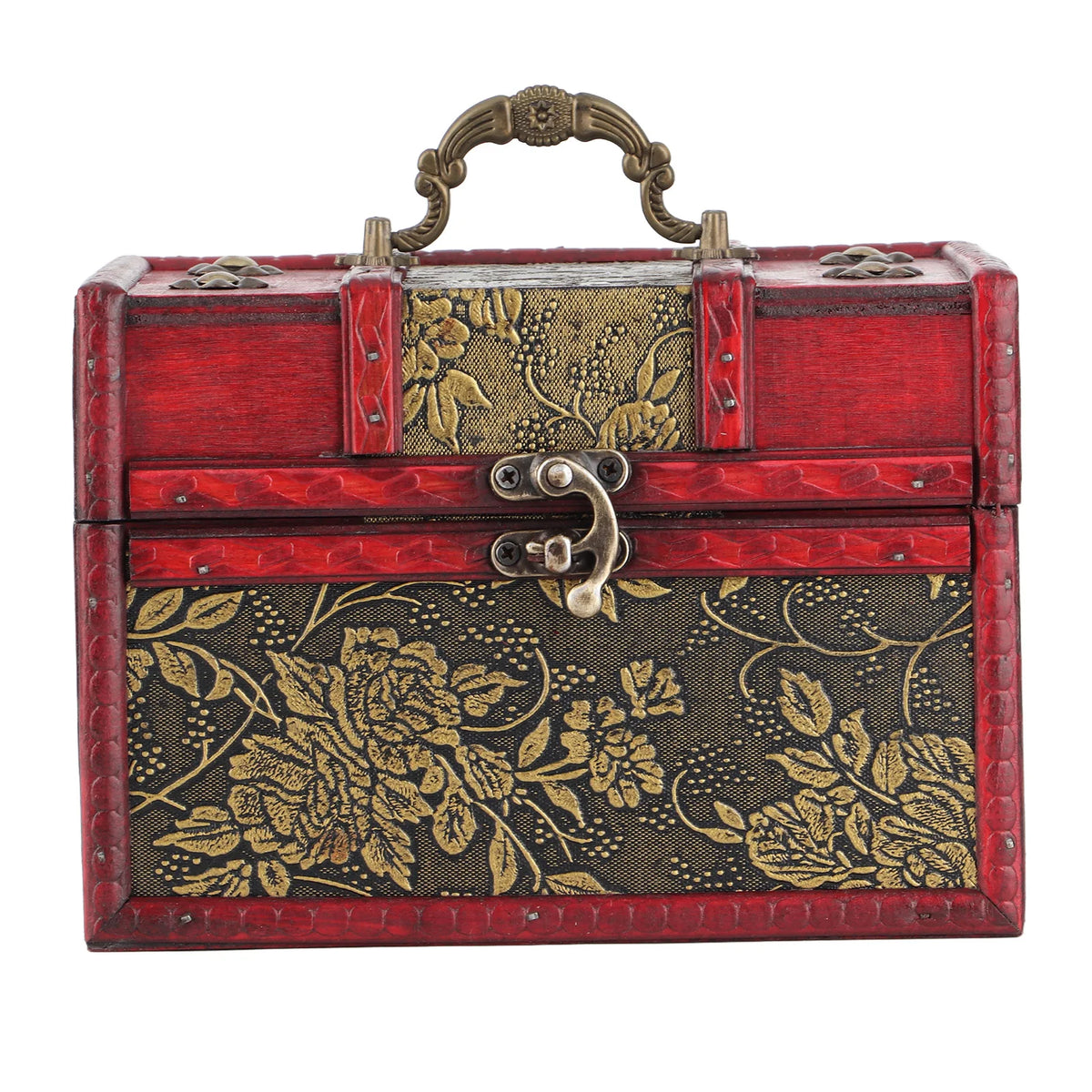 Portable Wooden Jewelry Display Box With Faux Leather Interior