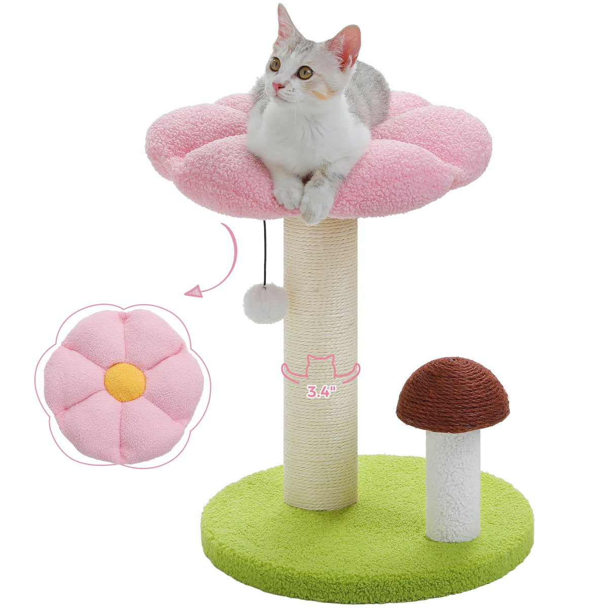Pawz Road Cat Scratching Post With Flower Bed And Toy