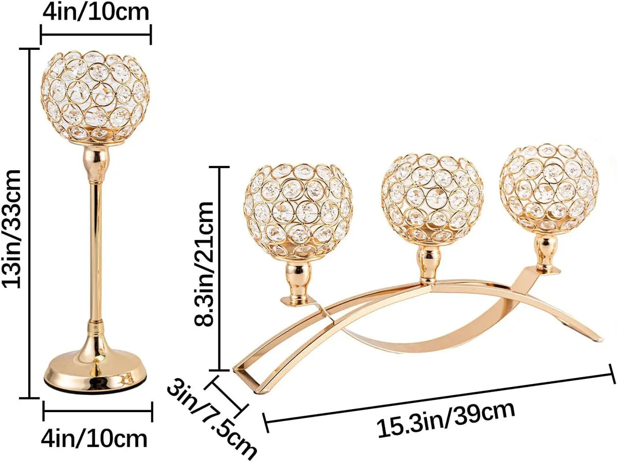 Premium Metal Tealight Candelabra Stand For Table Centerpiece Decor