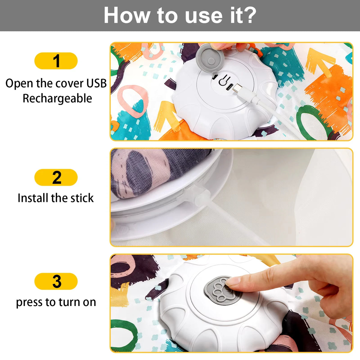 Pettravel Automatic Smart Sensor Cat Toy With Moving Feather Chirps