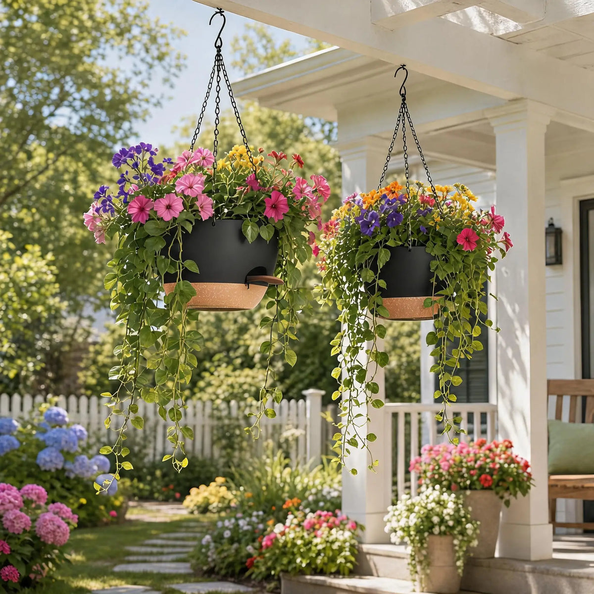 HiMiss Self Watering Hanging Planters For Indoor And Outdoor Plants