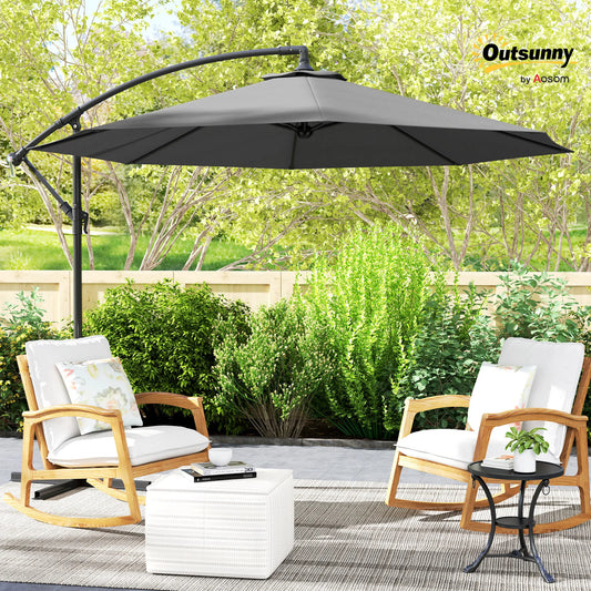 Outsunny Cantilever Patio Umbrella With Uv Resistance And Cross Base