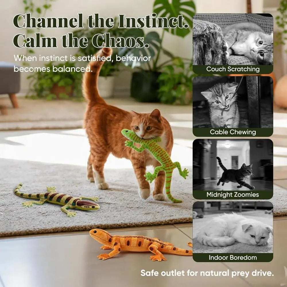 Lizard Catnip Toys For Cats Bite Resistant Interactive Dental Chew