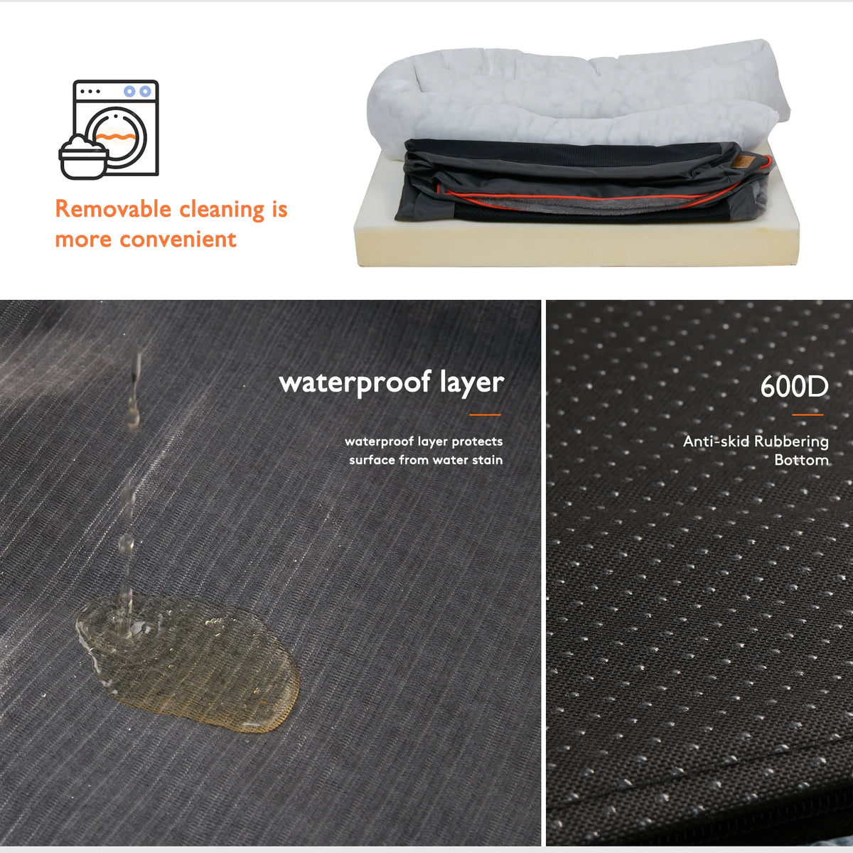 Bingopaw Premium Dog Bed With Removable Washable Cover