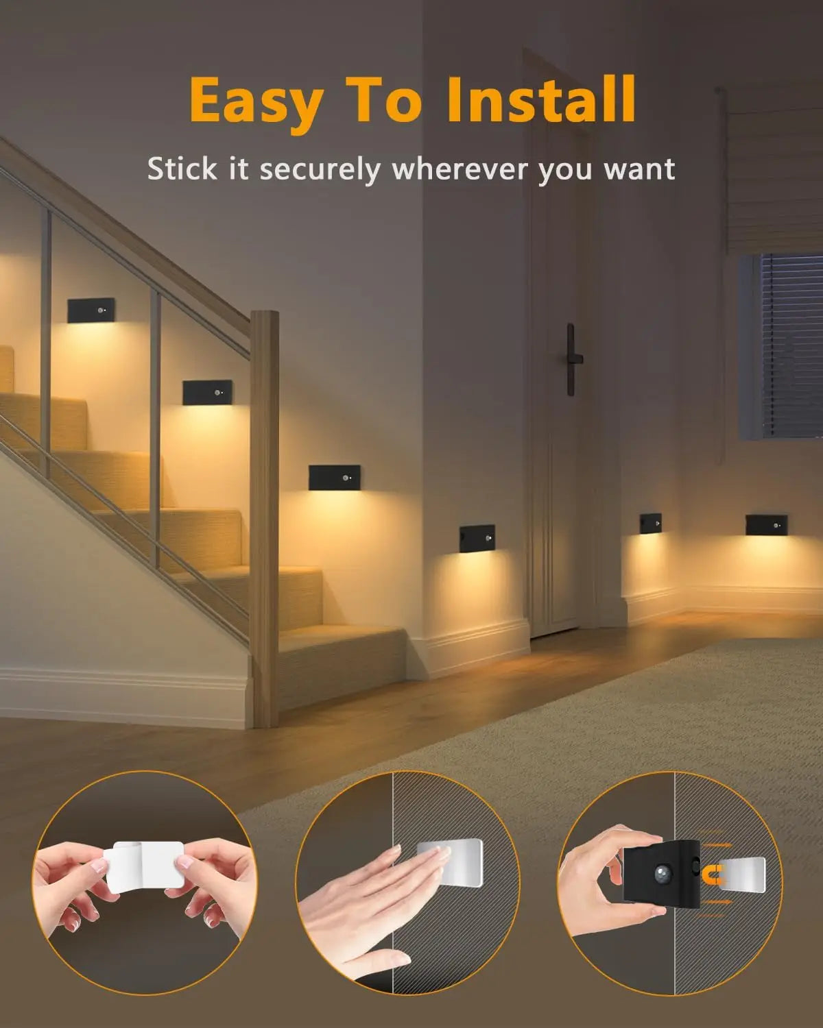 Willed Motion Sensor Rechargeable LED Stairway Night Light