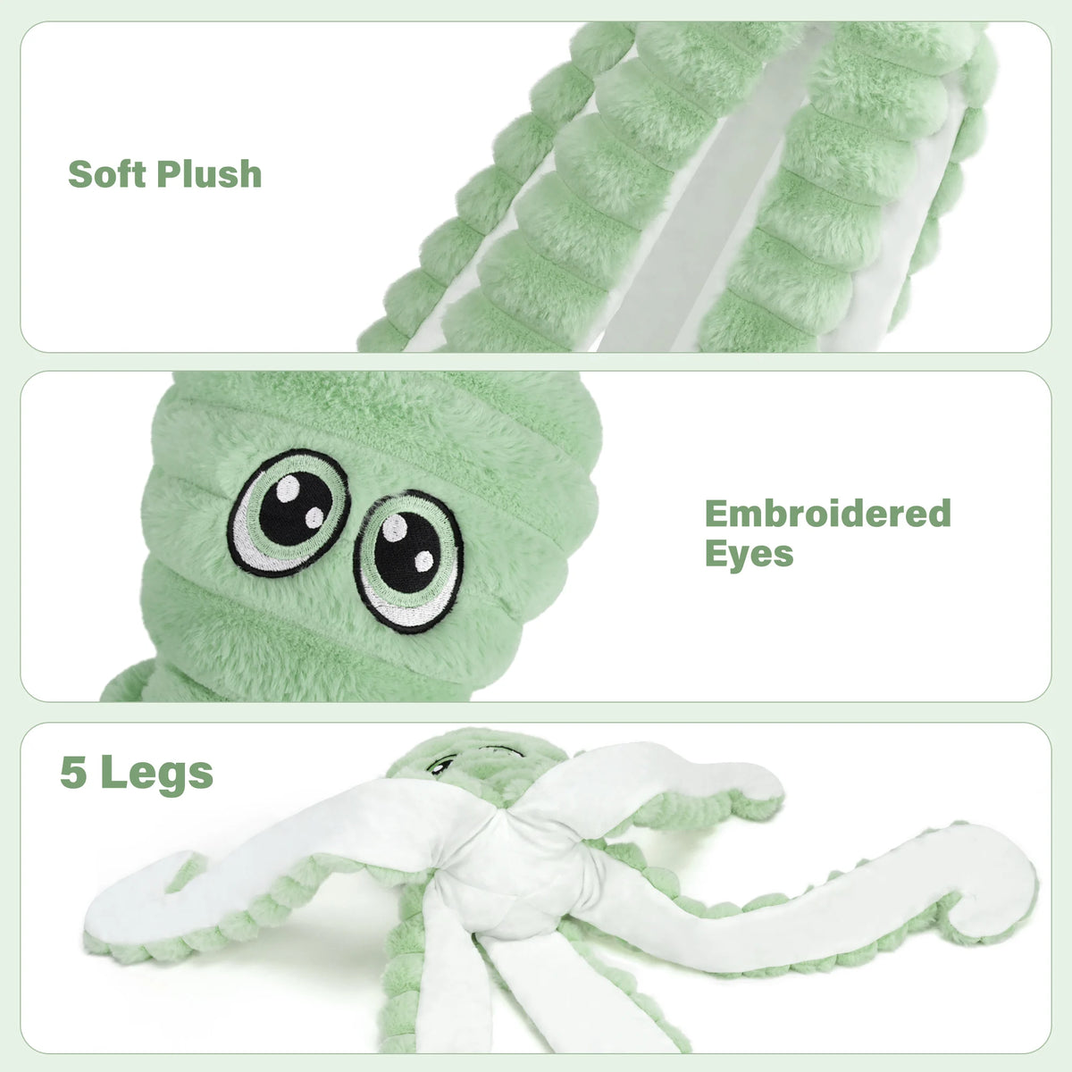 Octopus Squeaky Plush Dog Chew Toy Interactive Dental Care