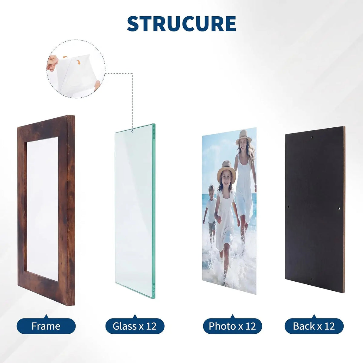 Collage Picture Frame Wall Decor Set For Modern Home Display