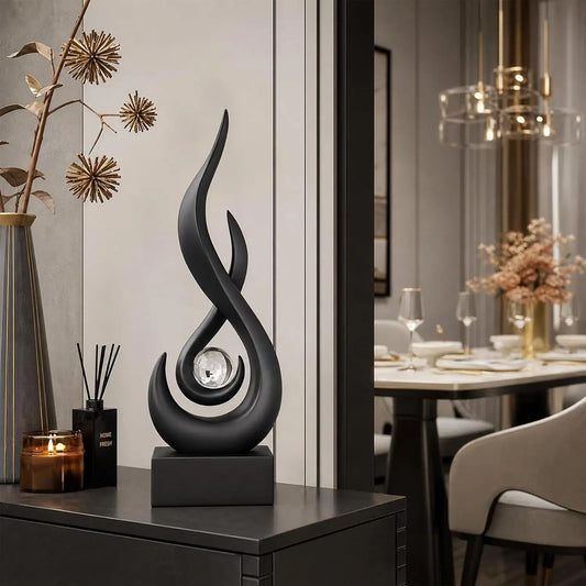 Modern Abstract Flame Sculpture For Home Tabletop Decor
