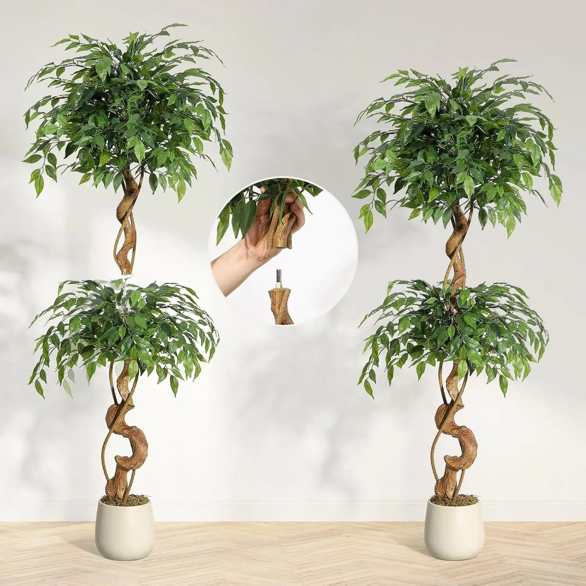 Premium Artificial Ficus Tree With Realistic Silk Leaves