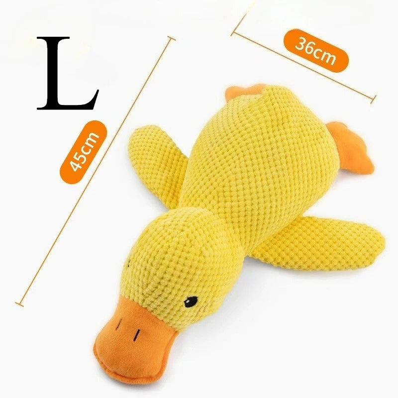 Plush Duck Chew Toy For Dogs Featuring Bite Resistant Squeaker