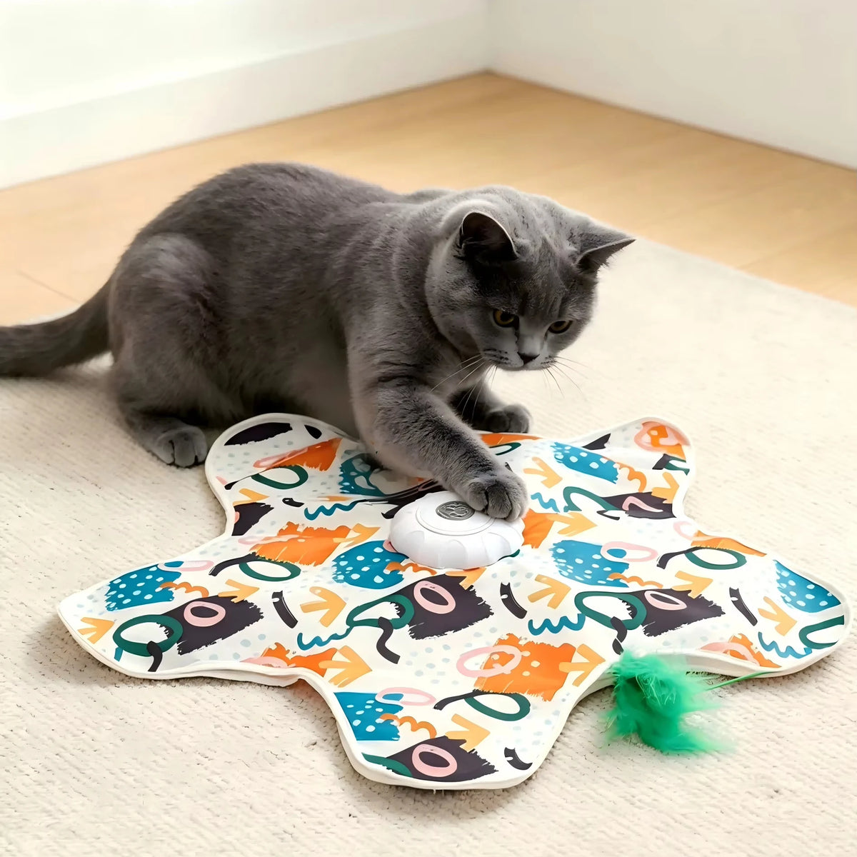 Pettravel Automatic Smart Sensor Cat Toy With Moving Feather Chirps