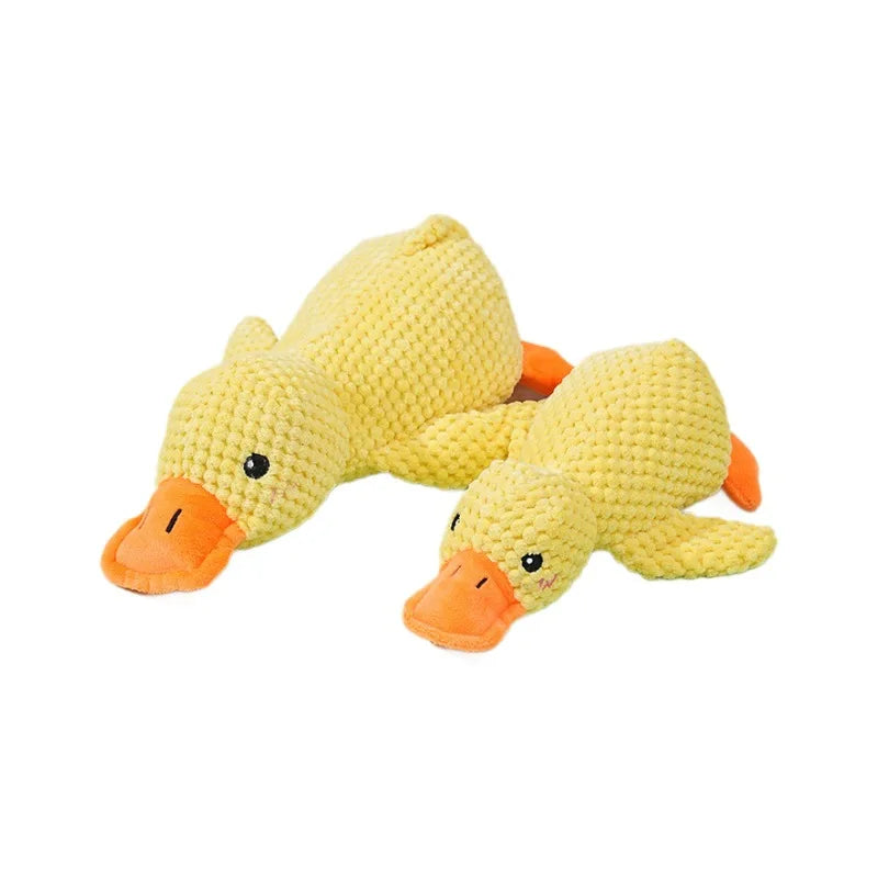 Plush Duck Chew Toy For Dogs Featuring Bite Resistant Squeaker