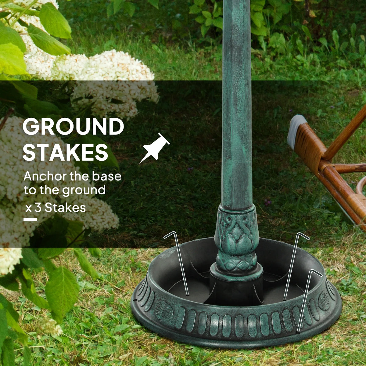 Outsunny 3-In-1 Resin Bird Bath Feeder And Garden Planter