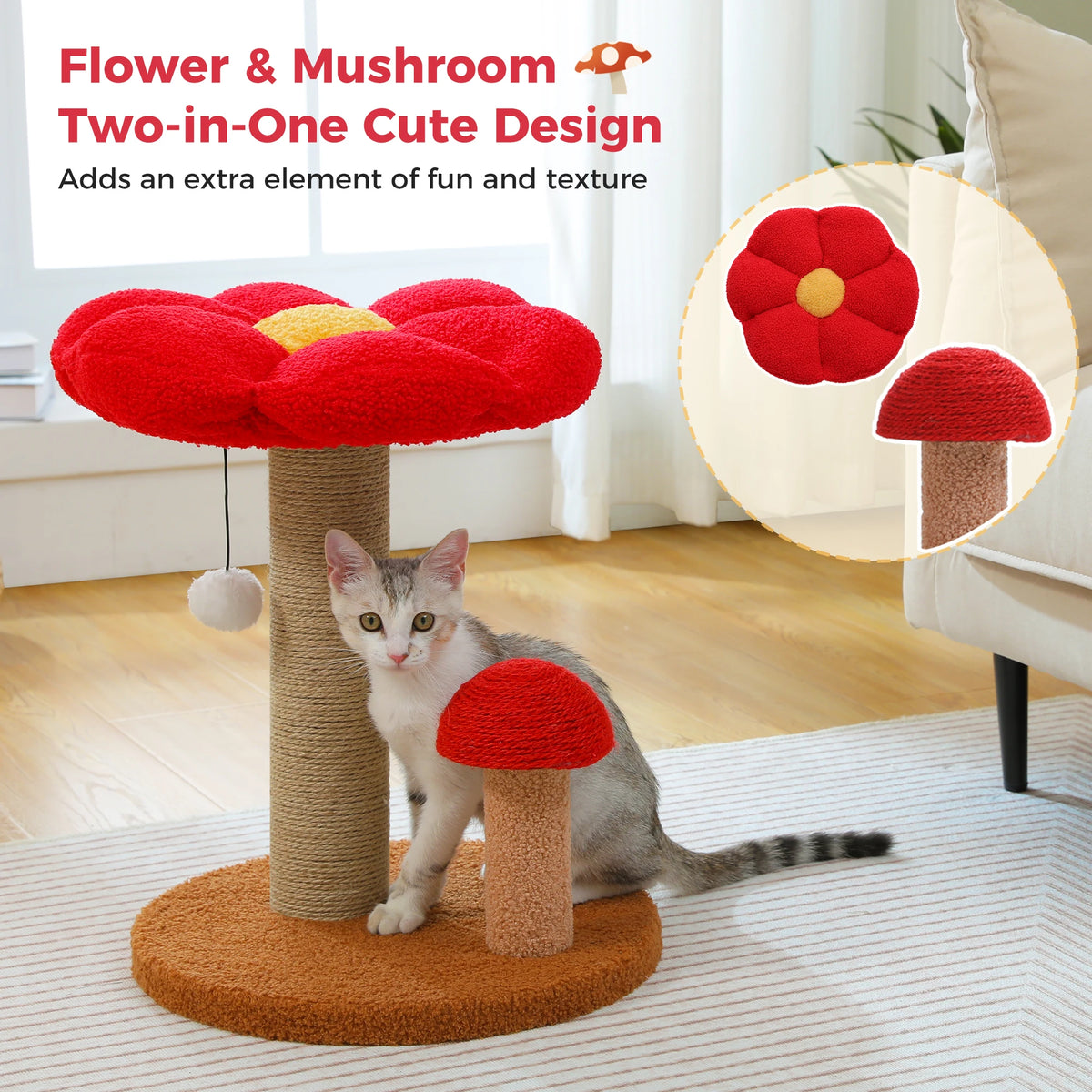 Pawz Road Cat Scratching Post With Flower Bed And Toy