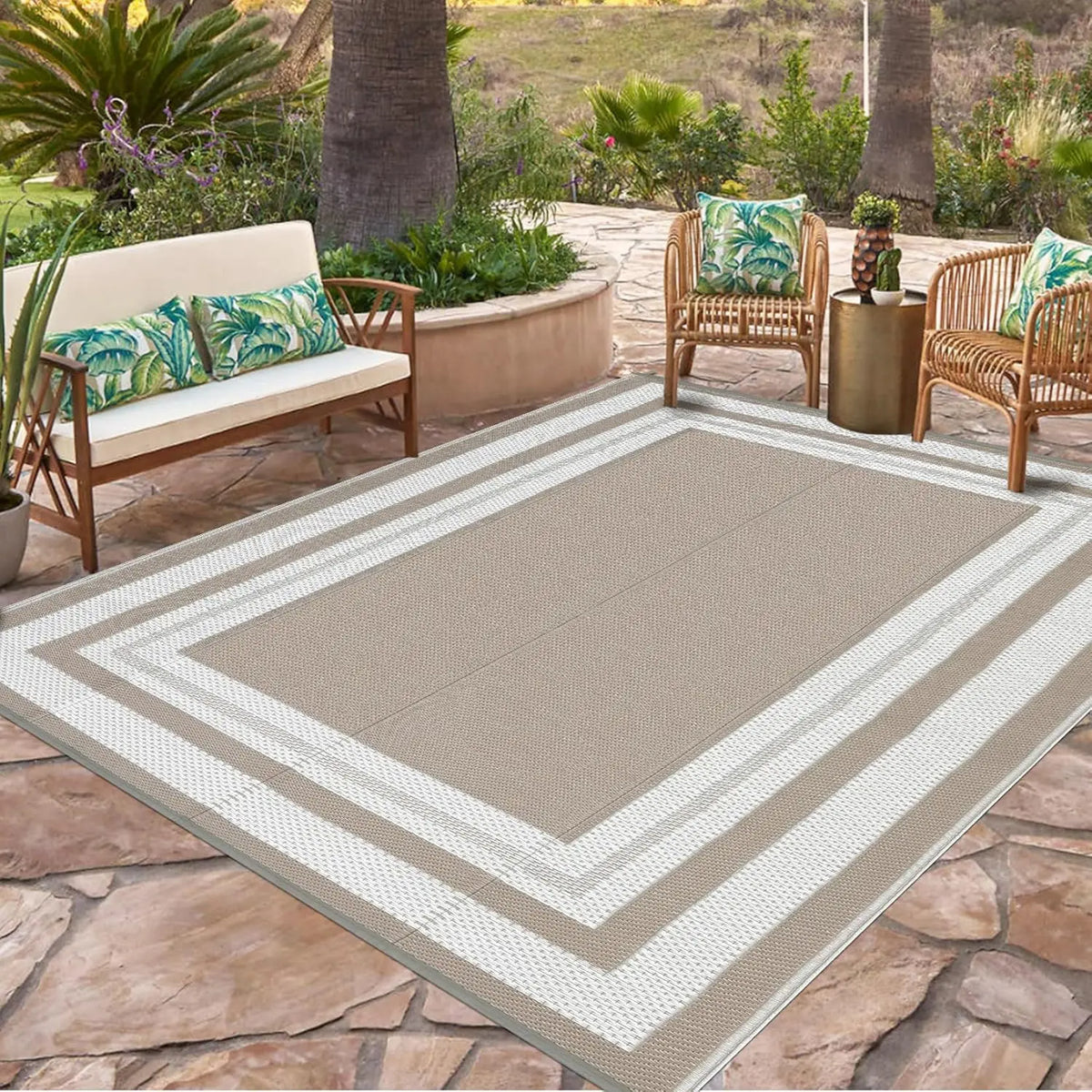 TWISTER Outdoor Waterproof Reversible Plastic Area Rug