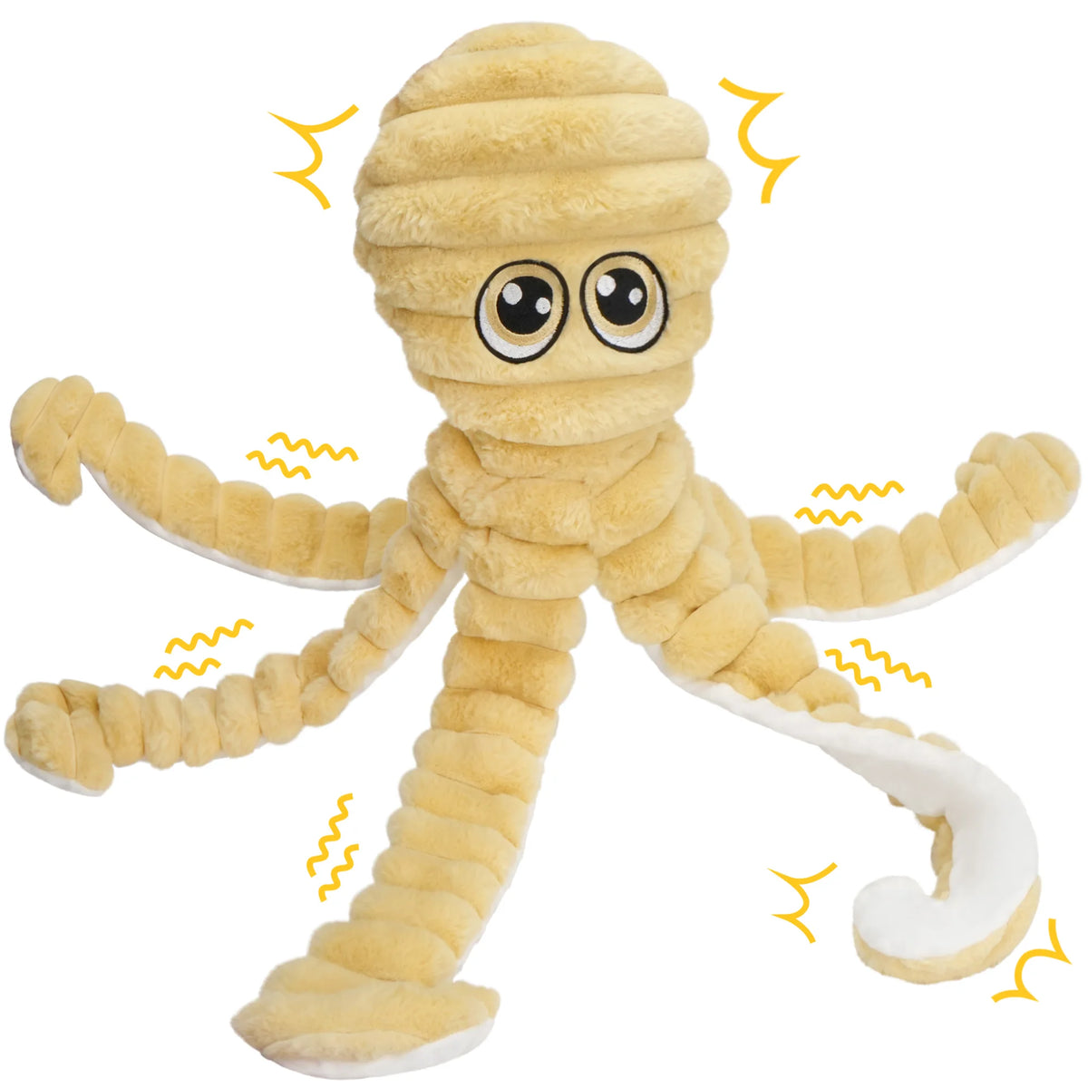 Octopus Squeaky Plush Dog Chew Toy Interactive Dental Care