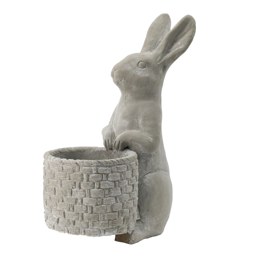 Modern Cement Rabbit Planter For Home And Garden Decor