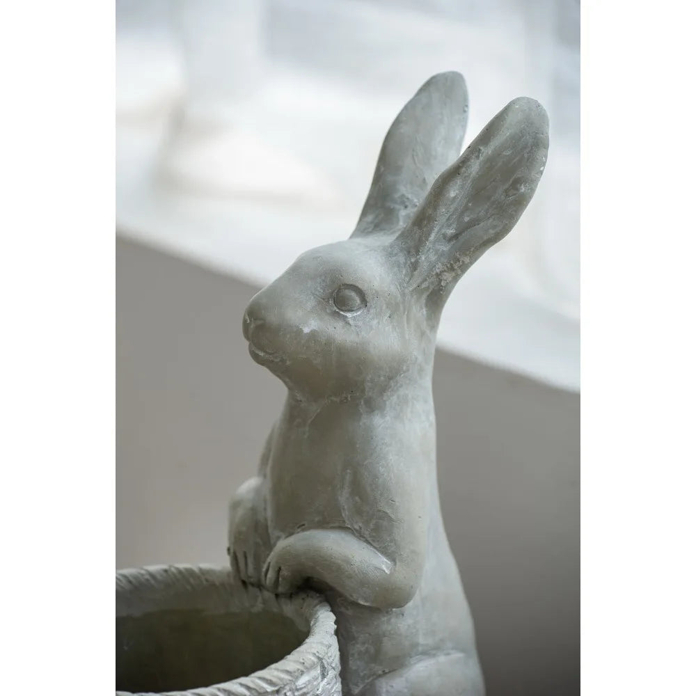 Modern Cement Rabbit Planter For Home And Garden Decor
