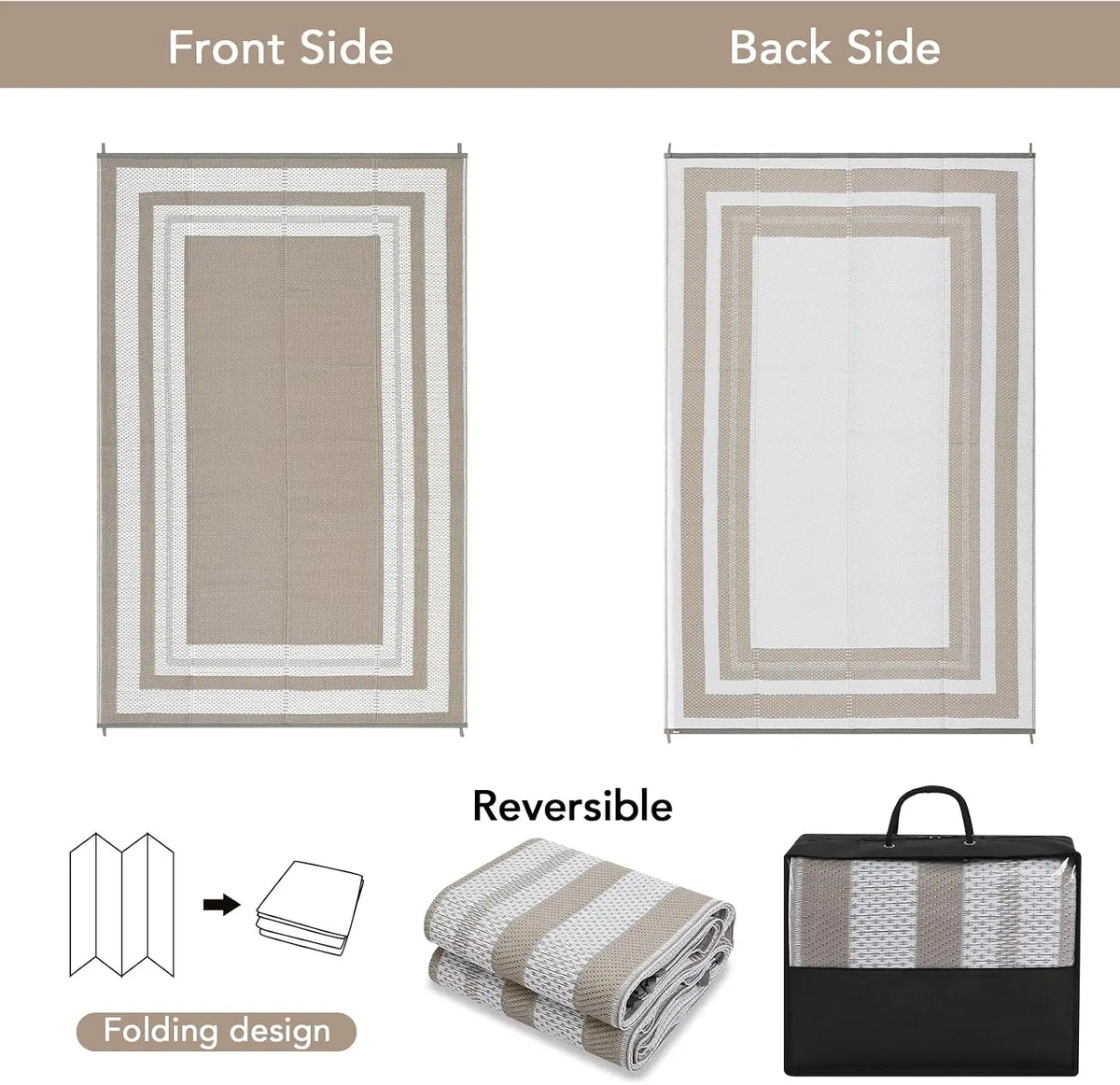 TWISTER Outdoor Waterproof Reversible Plastic Area Rug