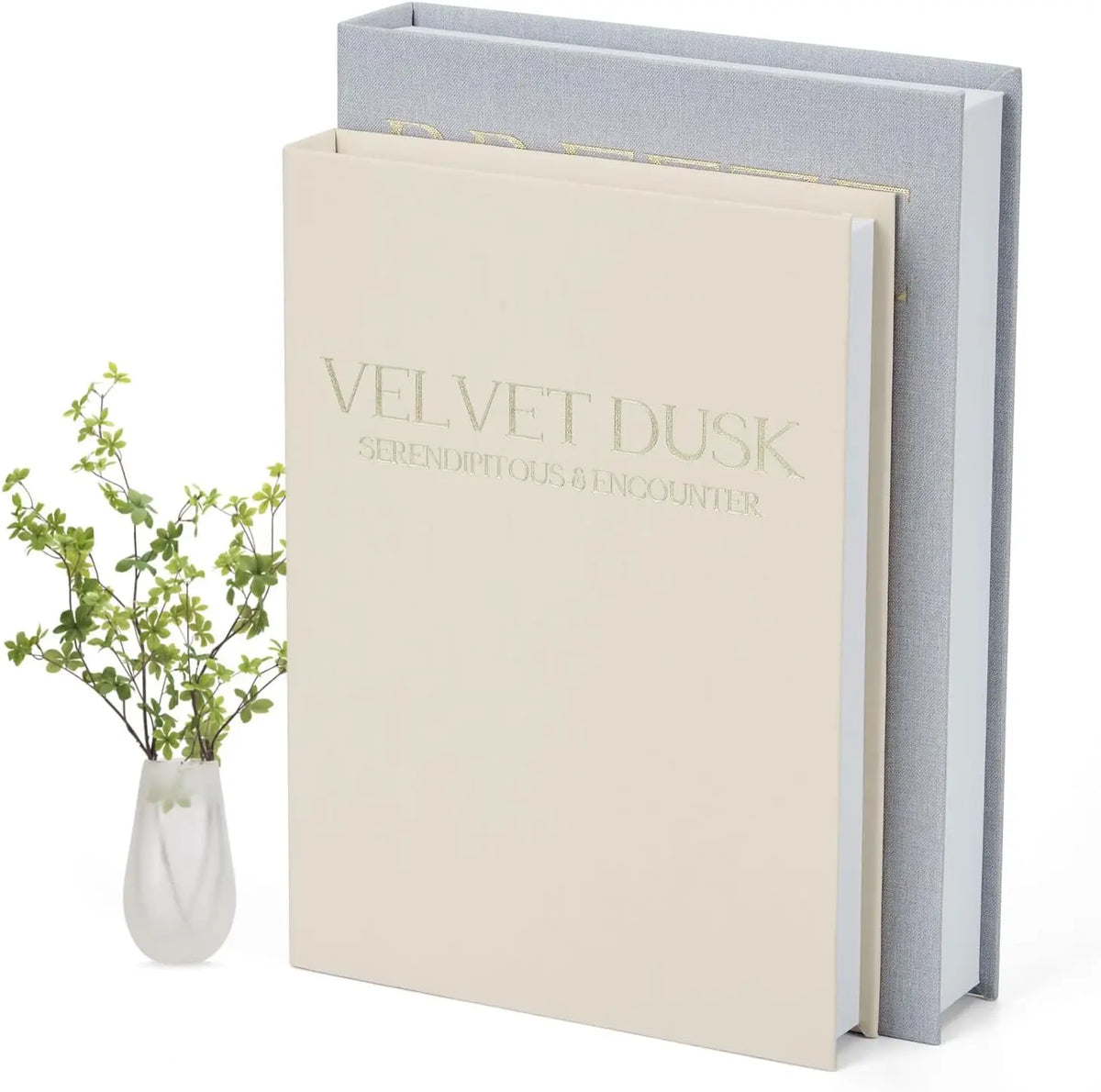 Garvee Stylish Linen Magnetic Book Shaped Storage Boxes