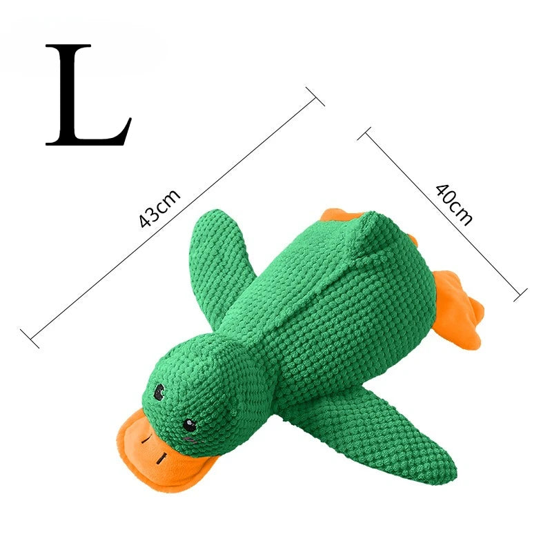 Plush Duck Chew Toy For Dogs Featuring Bite Resistant Squeaker