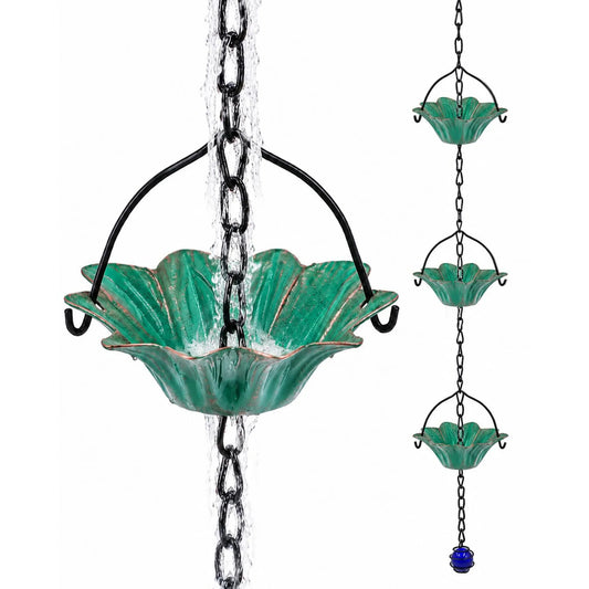 Decorative Vintage Metal Cup Rain Chain For Gutter