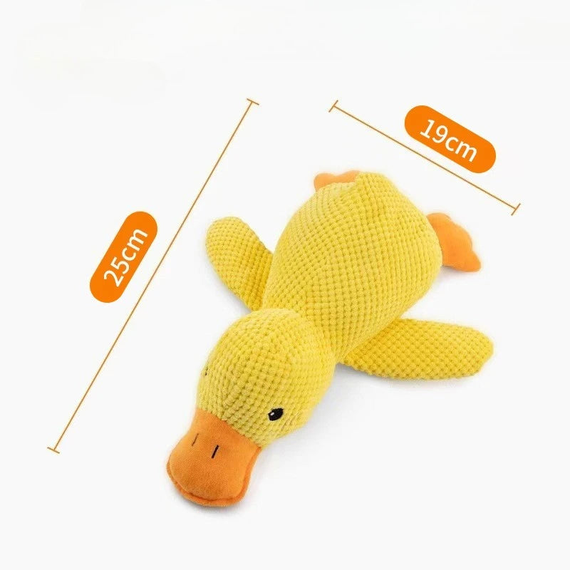 Plush Duck Chew Toy For Dogs Featuring Bite Resistant Squeaker