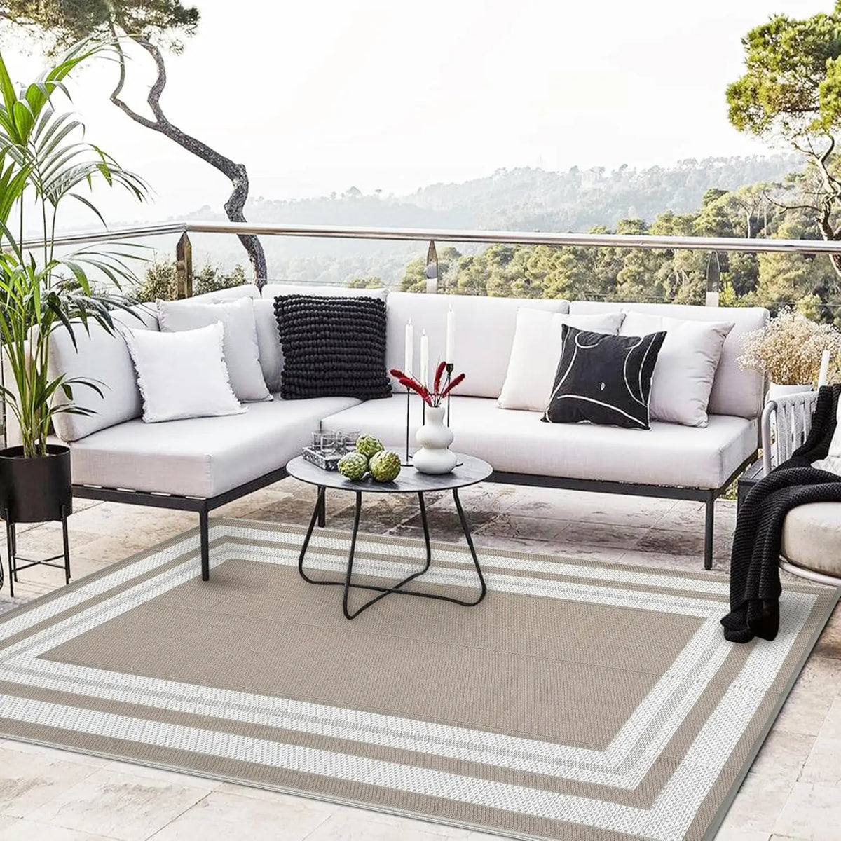 TWISTER Outdoor Waterproof Reversible Plastic Area Rug