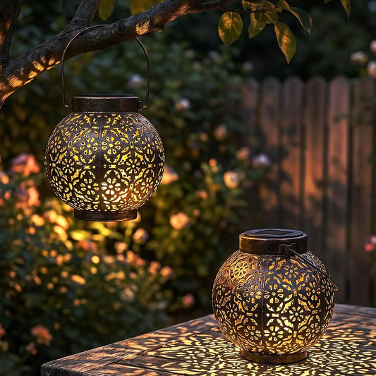 Solar Hanging Lanterns For Outdoor Patio And Garden Lighting