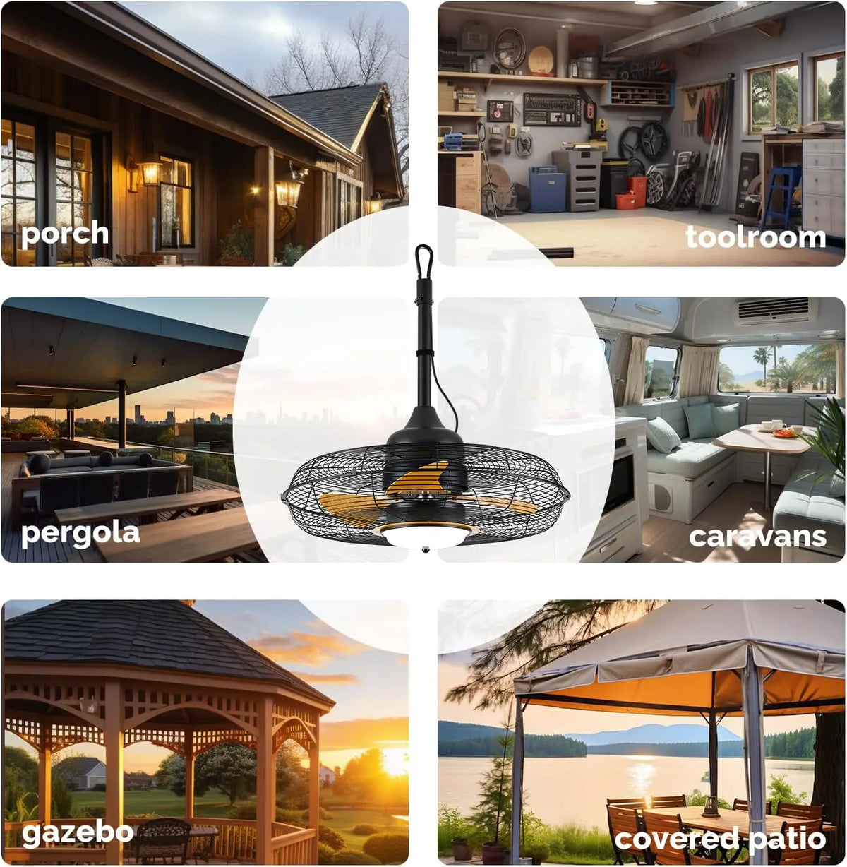 Orison Outdoor Ceiling Fan With Led Light And Remote Control
