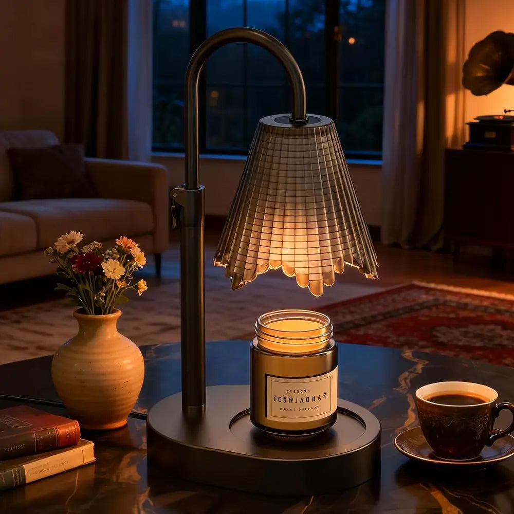 Adjustable Height Candle Warmer Lamp With Dimmable Brightness Control