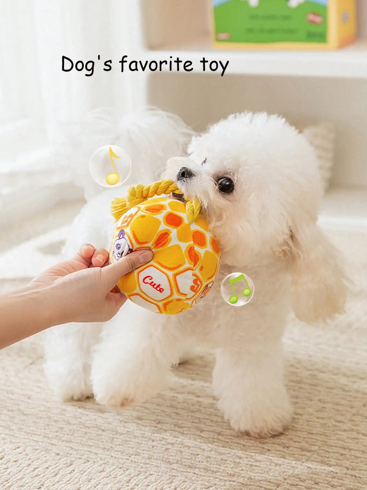 Durable Squeaky Cloth Dog Toy Ball With Rope For Pets
