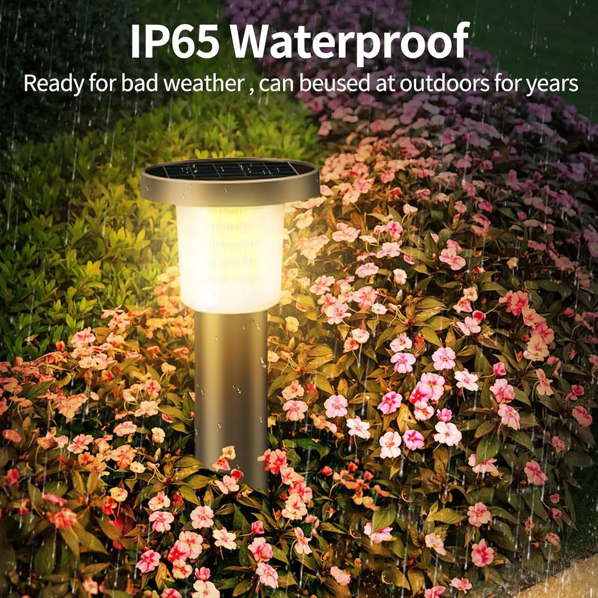 Intelamp Solar Pathway Lights 500 Lumens Outdoor Garden Lamp