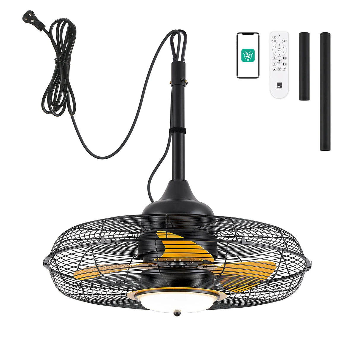 Orison Outdoor Ceiling Fan With Led Light And Remote Control